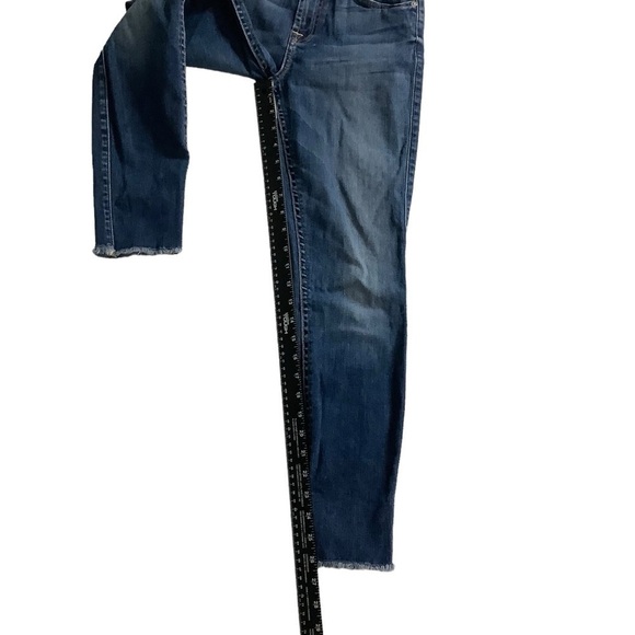 7 For All Mankind 7FAM The Ankle Skinny Blue Jean Distressed Raw Hem Size 25 - Picture 5 of 9